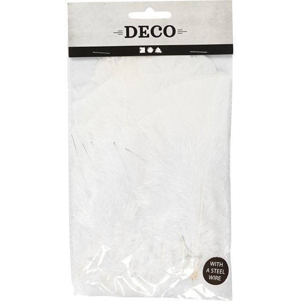 Daunen auf Stahldraht - weiß - 18 x 3 Stk Daunen auf Stahldraht - weiß - 18 x 3 Stk