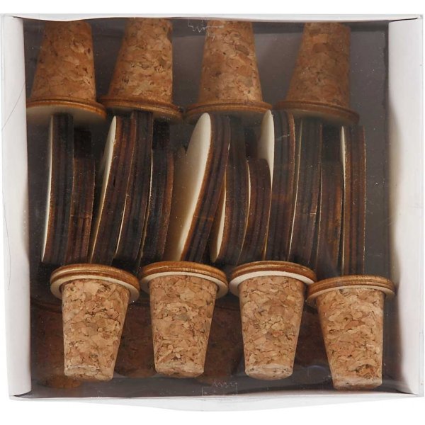 Korken mit Holzherz - 12 Stk