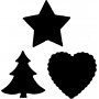 Papierstanzer - Rot - Stern - Herz - Weihnachtsbaum - 3 Stk