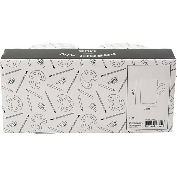 Tassen - wei - H10 cm - 7,4 cm - 2 Stk