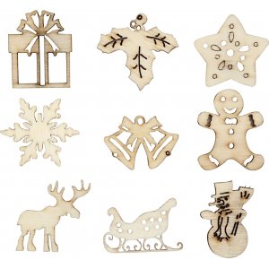 Holzdekorationen - Weihnachten - 45 Stk Holzdekorationen - Weihnachten - 45 Stk