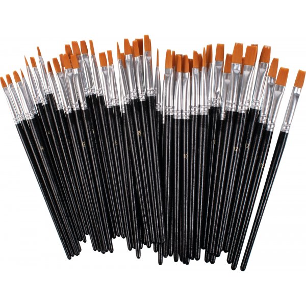 Flache Synthetikpinsel - 50 Stk