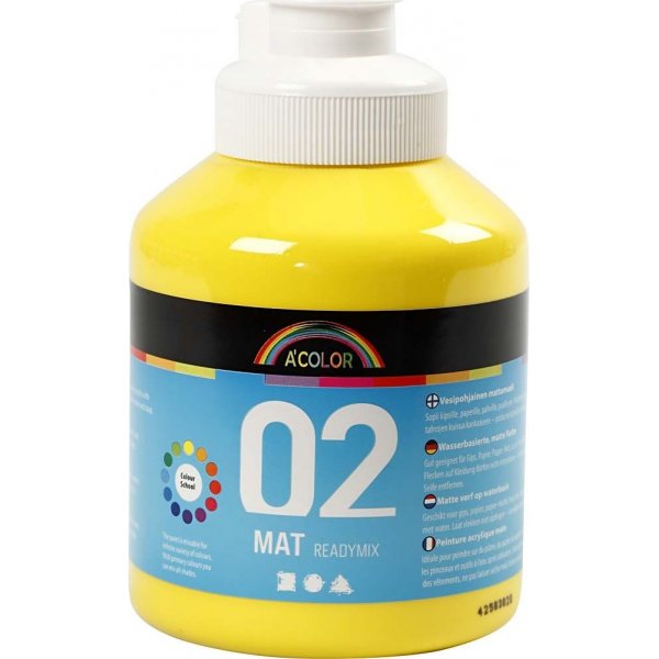 Schulfarbe - Acryl - Primrgelb - matt - 500 ml