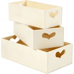 Aufbewahrungsbox mit Herzgriff - 3 Stk Aufbewahrungsbox mit Herzgriff - 3 Stk