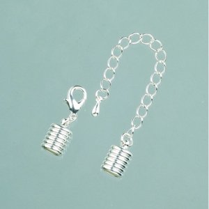 Endstück ø 6 mm - silberfarben 1 Stk. Schiene / mit Kette Endstück ø 6 mm - silberfarben 1 Stk. Schiene / mit Kette