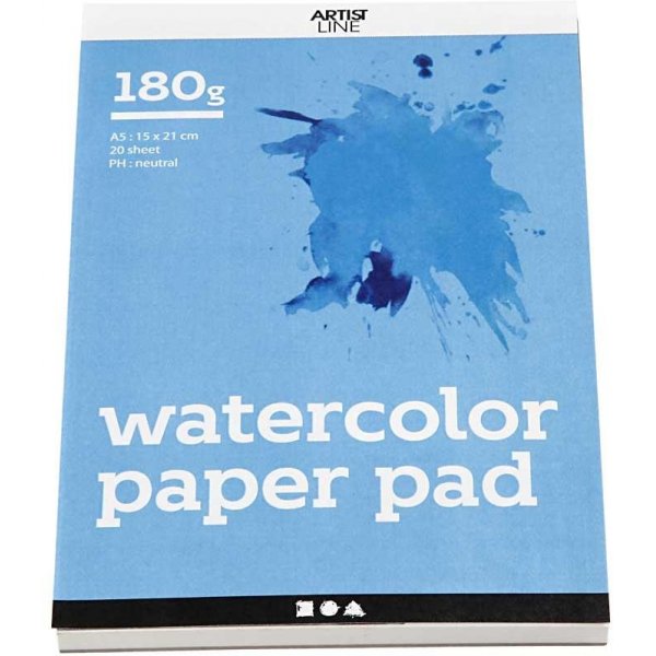 Aquarellblock - weiß - A5 - 180 g - 20 Blatt Aquarellblock - weiß - A5 - 180 g - 20 Blatt