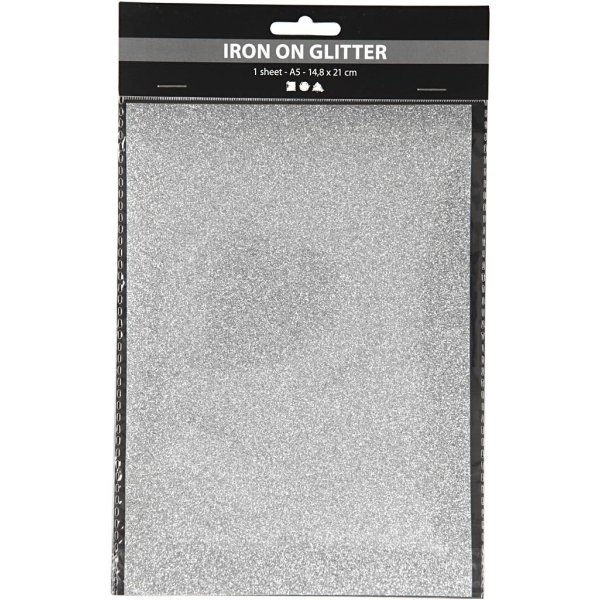 Bgelstoff - Silber - Glitzer - A5