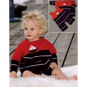 Strickmuster - Gestreiftes Matrosenhemd und Hose Strickmuster - Gestreiftes Matrosenhemd und Hose