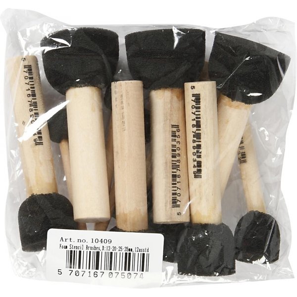 Schaumstoff-Schablonenpinsel - 12 Stck