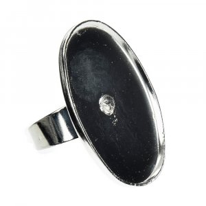 Ring für Mosaik 22 x 32 mm - oval versilbert Ring für Mosaik 22 x 32 mm - oval versilbert