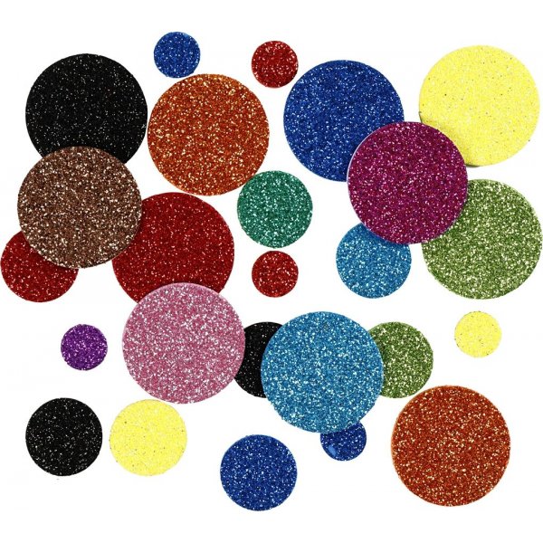 Dekorative Gummikreise - gemischte Glitzerfarben - 150 Stk