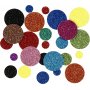 Dekorative Gummikreise - gemischte Glitzerfarben - 150 Stk