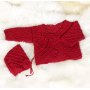 Strickanleitung - Wickeljacke + Mtze im Lochmuster und mit Hkelkante