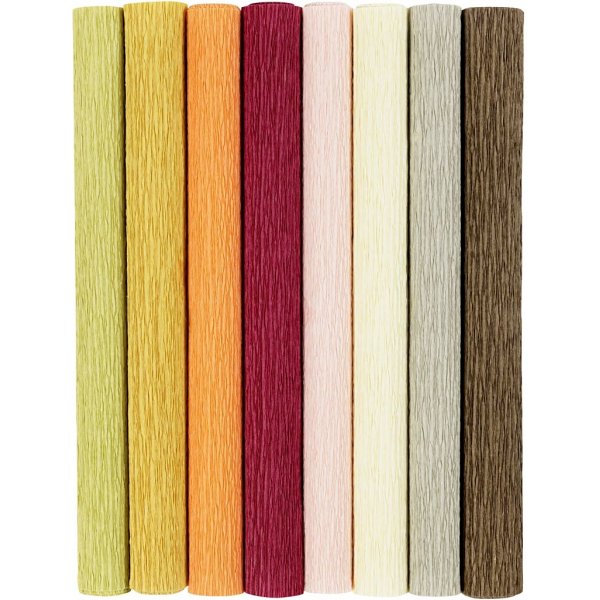 Krepppapier - matte Farben - 8 Blatt