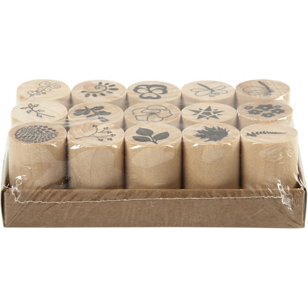 Deco Art Stempelset - Blumen und Bltter - 15-tlg