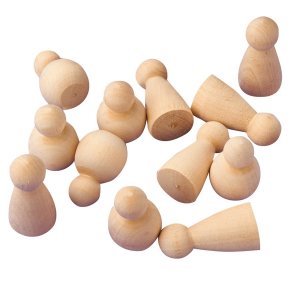 Holzfiguren 50 Stück 40 & 47 mm Holzfiguren 50 Stück 40 & 47 mm