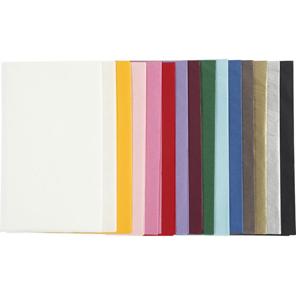 Seidenpapier - gemischte Farben - 50 x 70 cm - 14 g - 15 x 2 Blatt