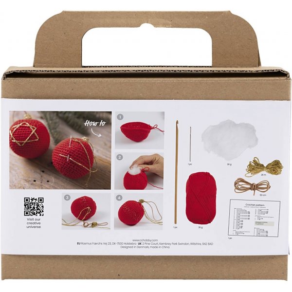 DIY Kit Häkeln - rot - Christbaumkugeln DIY Kit Häkeln - rot - Christbaumkugeln
