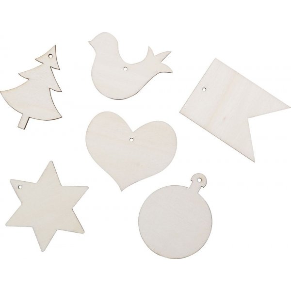 Holzfiguren - Weihnachtsmotiv - 24 Stk