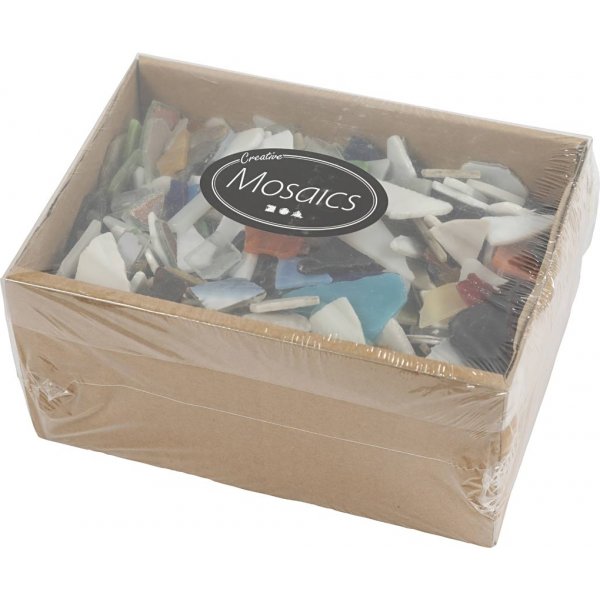 Glasmosaik - gemischte Farben - Inhalt kann variieren - 8-20 mm - 2 kg