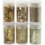 Glitzer und Pailletten - Gold - 6 x 5 g