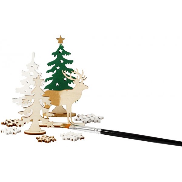 Holzfiguren zum Selbermachen - Wald mit Hirsch