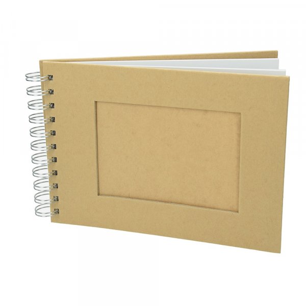 Album fr Scrapbooking A 5 / 21 x 15 cm - braun, 25 Seiten, ausgeschnittenes Rechteck