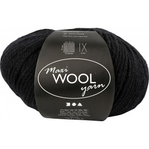 Wollgarn - Schwarz - 100 g Wollgarn - Schwarz - 100 g