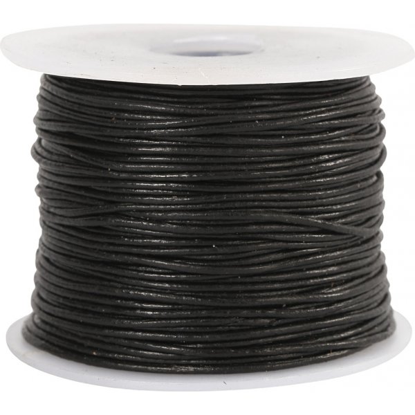 Lederband - Schwarz - 1 mm - 50 m Lederband - Schwarz - 1 mm - 50 m