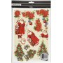 3D-Motiv - Weihnachtsmann und Weihnachtssterne - 4 Blatt