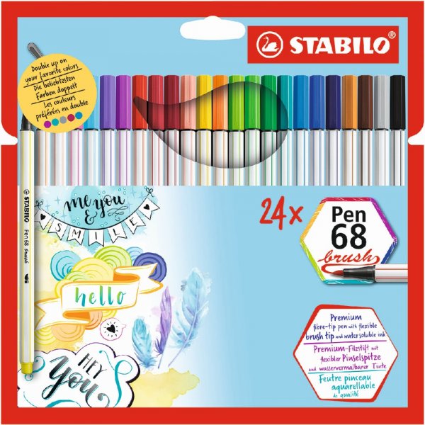 Fasermaler Pinsel 68 - 24er-Pack
