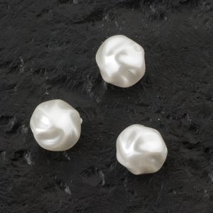 Glaswachsperlen 10x8 mm Weiß - 12 Stk Glaswachsperlen 10x8 mm Weiß - 12 Stk