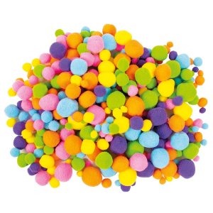 Pompons 500 Stück Neon Pompons 500 Stück Neon