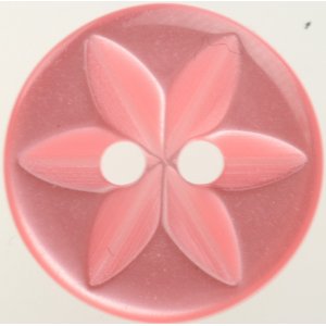 Knopf Rund 2-Loch 14 mm 8 Stück - Rosa mit Blume Knopf Rund 2-Loch 14 mm 8 Stück - Rosa mit Blume