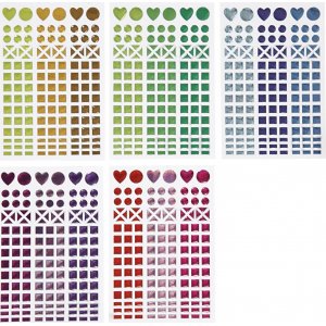 Aufkleber für Mosaik - gemischte Farben - 10 Blatt Aufkleber für Mosaik - gemischte Farben - 10 Blatt