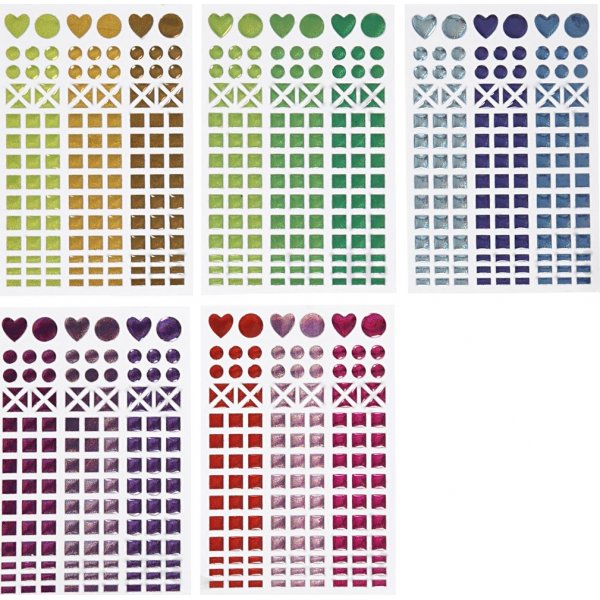 Aufkleber fr Mosaik - gemischte Farben - 10 Blatt