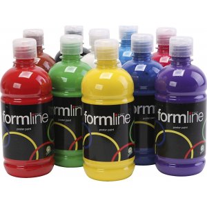 Abdeckfarbe - Mischfarben - matt - 10 x 500 ml Abdeckfarbe - Mischfarben - matt - 10 x 500 ml