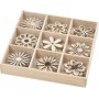 Holzdekorationen - Blumen - 45 Stk