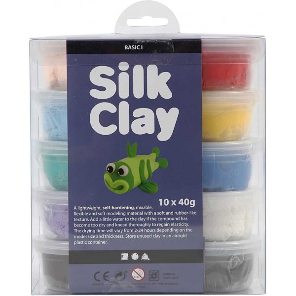 Silk Clay - gemischte Farben - Basic 1 - 10 x 40 g