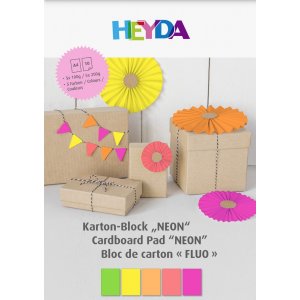 Block aus Papppapier - 10 Seiten in Neonfarben Block aus Papppapier - 10 Seiten in Neonfarben
