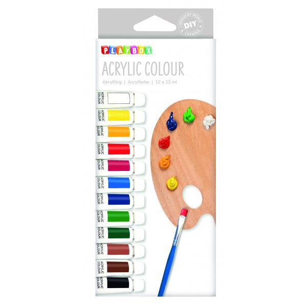 Acrylfarben-Set verschiedene Farben - 12 x 12 ml Acrylfarben-Set verschiedene Farben - 12 x 12 ml