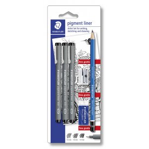 Pigmentliner Schwarz - 7 Stifte + Marker Pigmentliner Schwarz - 7 Stifte + Marker