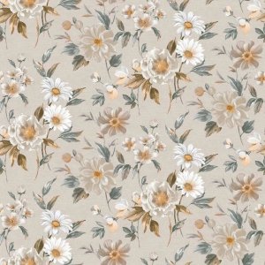 Wachstuch PVC Flower - Beige Wachstuch PVC Flower - Beige