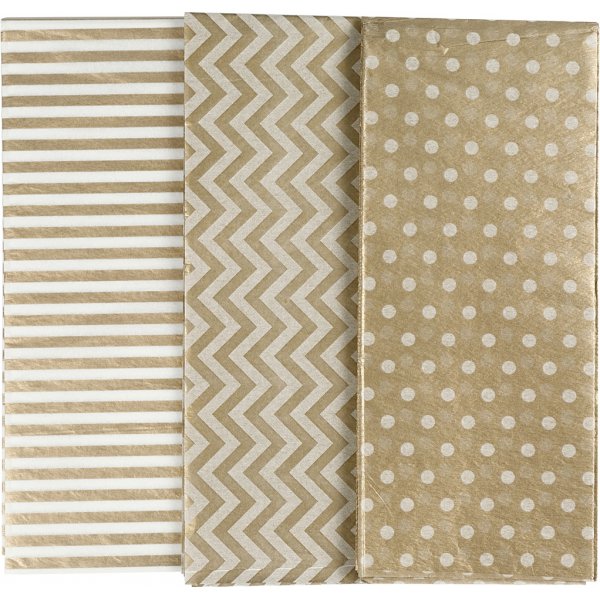 Seidenpapier - Gold - 50 x 70 cm - 17 g - 6 Blatt