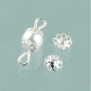 Perlenverschlüsse ø 6 mm - versilbert 30 Stk. Perlenverschlüsse ø 6 mm - versilbert 30 Stk.