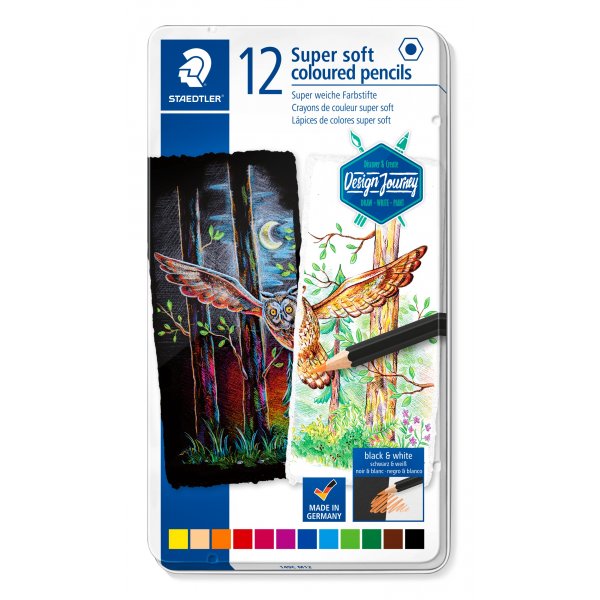 Design Journey Superweiche Buntstifte in Box - 12 Stifte