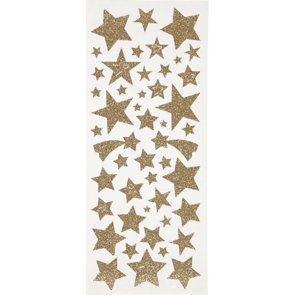 Glitzeraufkleber - Gold - Sterne - 2 Bgen