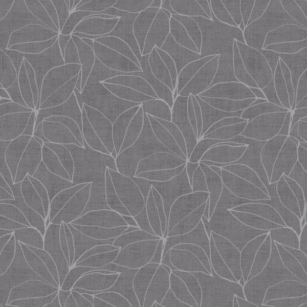Wachstuch PVC Bltter - Grau