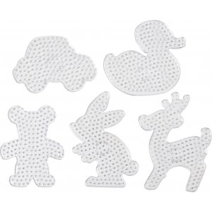 Perlenplättchen - klar - Teddybär - Auto - Rentier - Ente und Hase - JUMBO - 5 Stk Perlenplättchen - klar - Teddybär - Auto - Rentier - Ente und Hase - JUMBO - 5 Stk