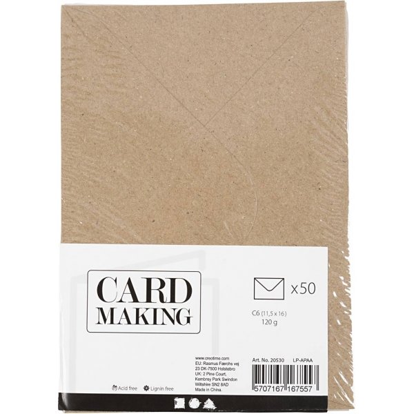 Recycelter Umschlag - Natur - 11,5 x 16 cm - 50 Stk